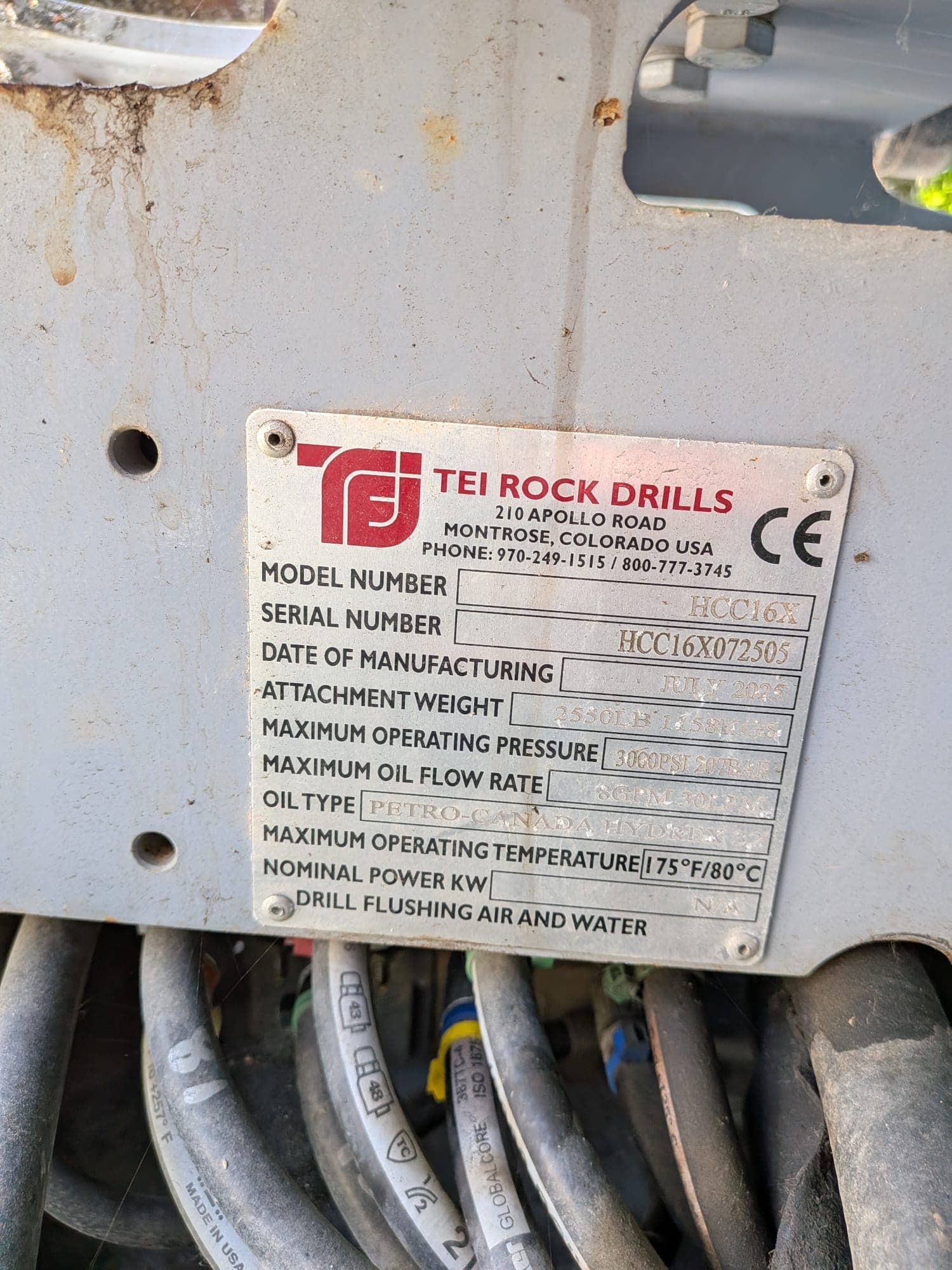 TEI ROCK DRILLS HCC16X - 2025