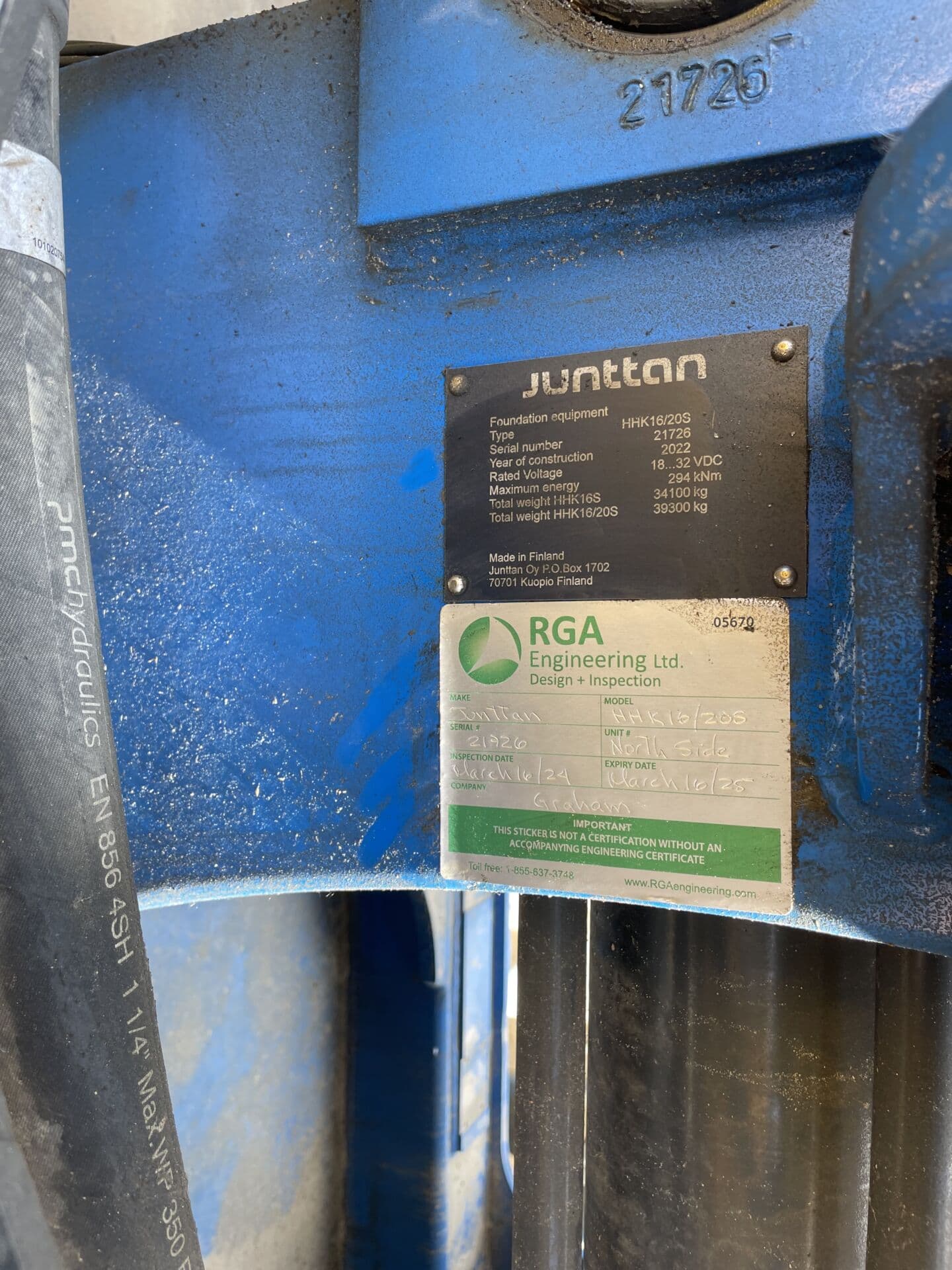 2022 Junttan HHK16/20S Hydraulic hammer
