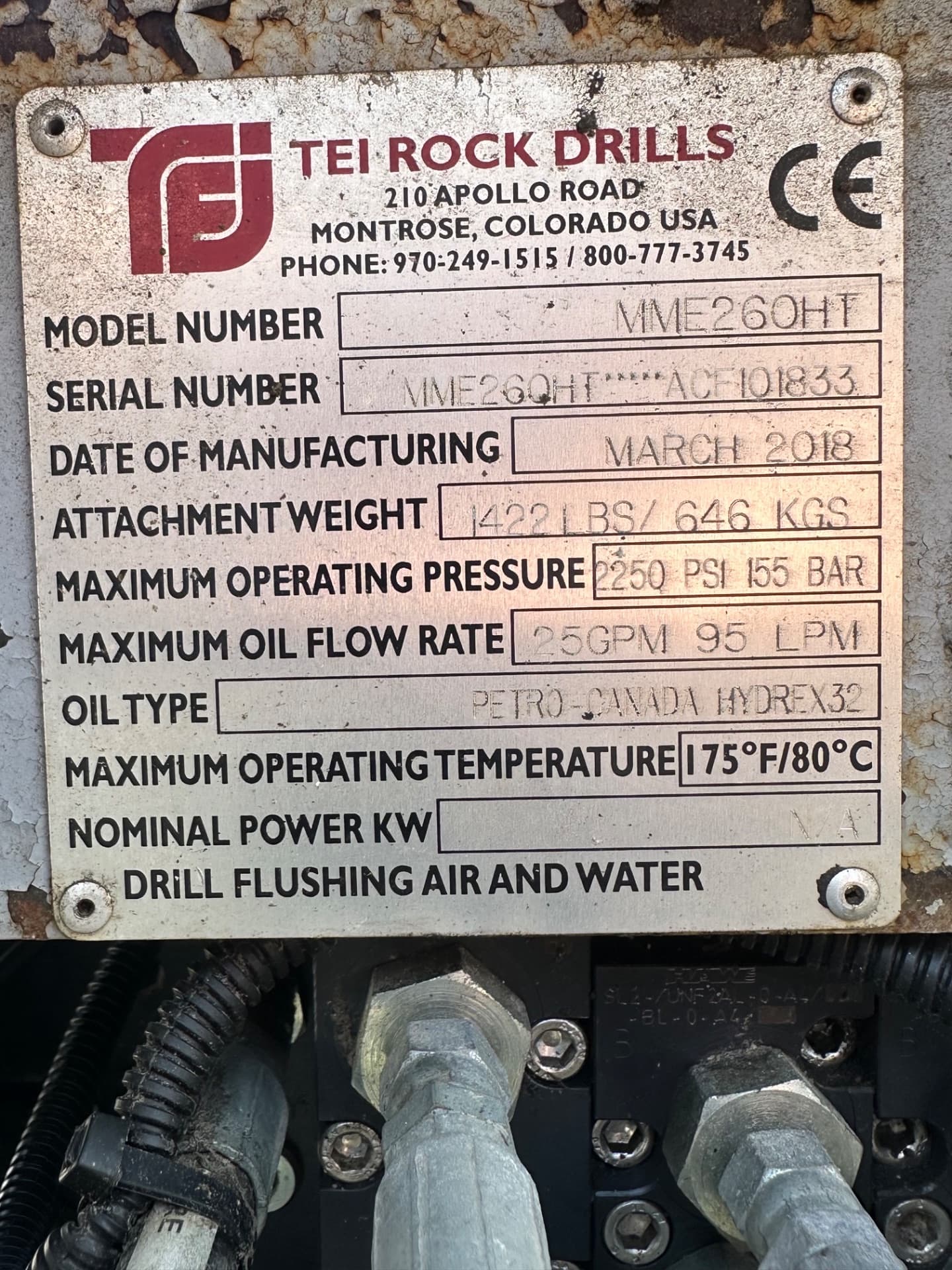 TEI ROCK DRILLS MME260HT - 2018